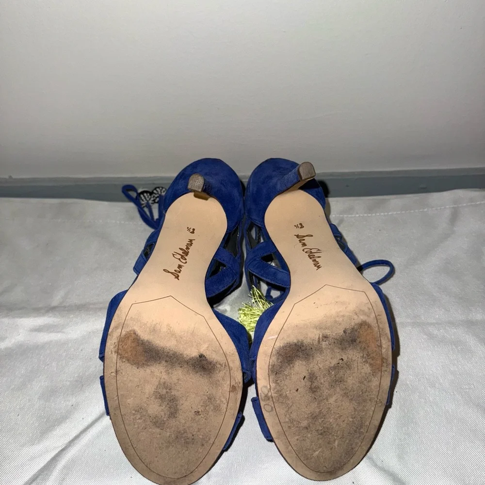 Sam Edelman Royal Blue Suede Heels with Tassel - Picture 3 of 3